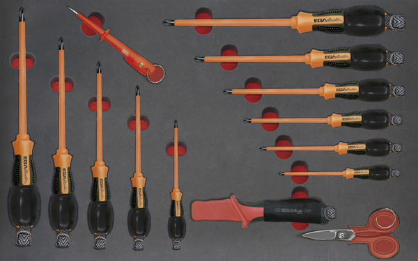 EGA Master, AD500307, Anti-drop tools, Anti-drop 1000V Insulated screwdrivers